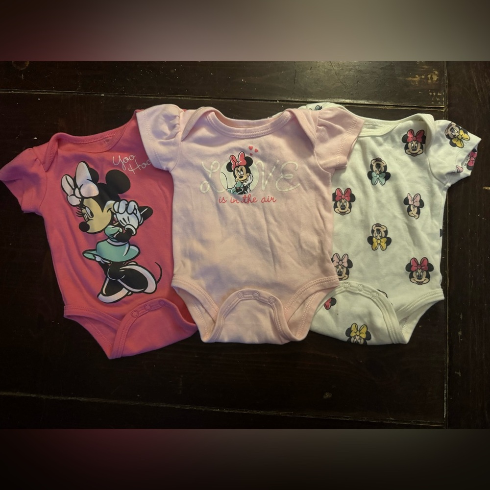 3 3/6 month Minnie Mouse onesies